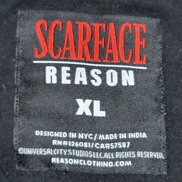 Scarface Reason SS Black Unisex Tee Tony Montana (Al Pacino) - Size XL - Picture 4 of 5